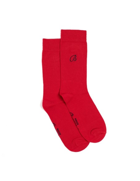 Nos chaussettes homme "Unies" rouge - Maison Broussaud