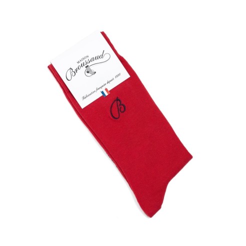 Nos chaussettes homme "Unies" rouge - Maison Broussaud