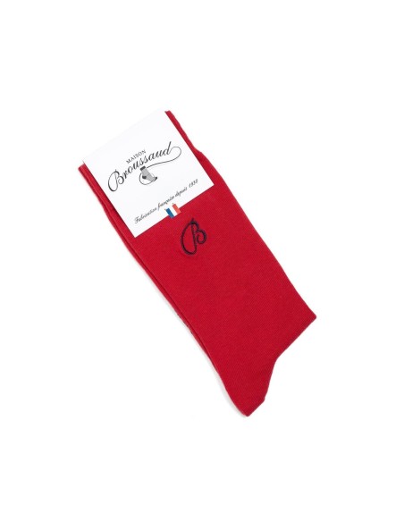 Nos chaussettes homme "Unies" rouge - Maison Broussaud