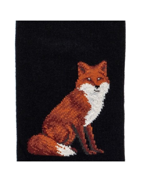 Nos chaussettes homme "Renard" noir - Maison Broussaud