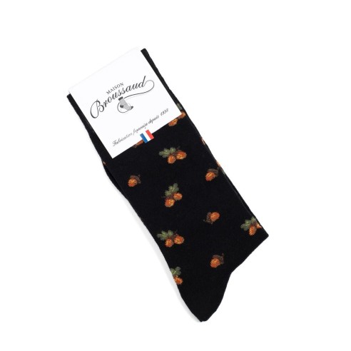 Nos chaussettes homme "Les Glands" noir - Maison Broussaud