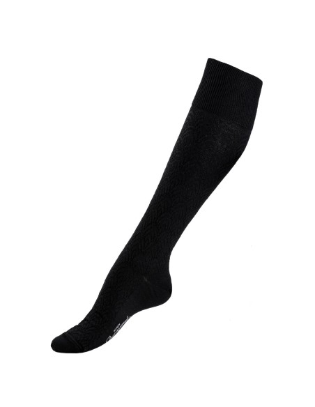 Les seigaiha - chaussettes femme - laine mérinos noir - Maison Broussaud