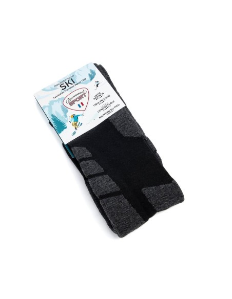 Nos chaussettes de ski coloris noir/gris - Maison Broussaud