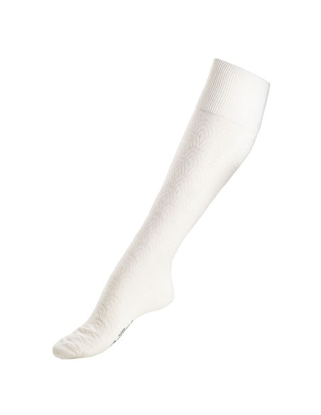 Les seigaiha - chaussettes femme - laine mérinos écru - Maison Broussaud