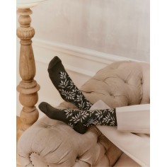 Nos chaussettes femme "Oiseau" kaki - Maison Broussaud 2