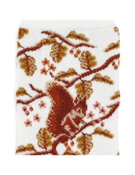 Nos chaussettes femme "Les Ecureuils" écru - Maison Broussaud