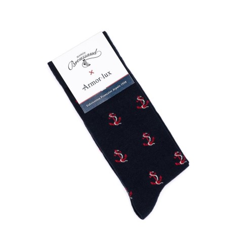 Nos chaussettes homme Les ancres marine - Armor-Lux x Maison Broussaud