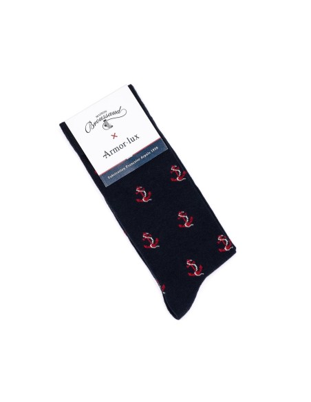 Nos chaussettes homme Les ancres marine - Armor-Lux x Maison Broussaud