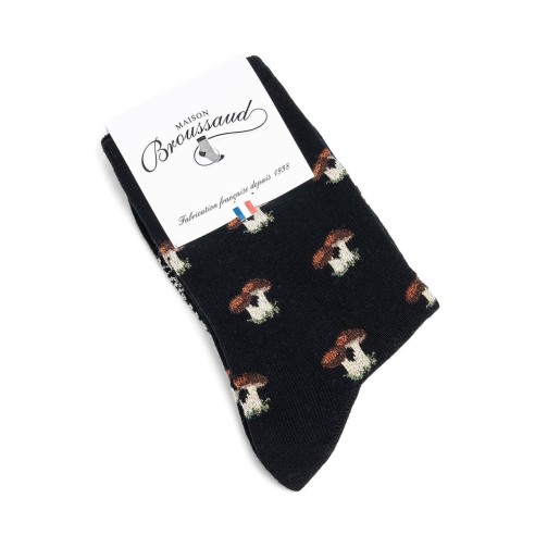 Nos chaussettes Les Cèpes en laine pour Femme - Maison Broussaud