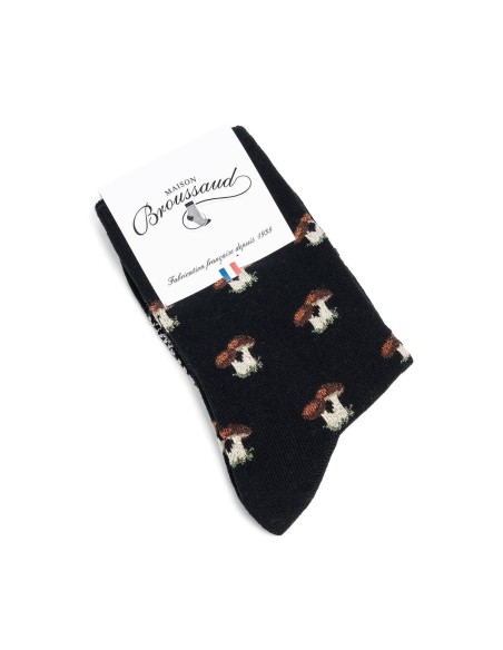 Nos chaussettes Les Cèpes en laine pour Femme - Maison Broussaud