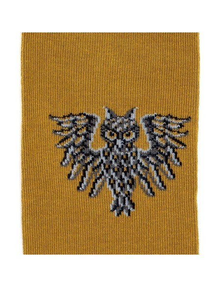 Nos chaussettes homme "Les Hiboux" olive - Maison Broussaud