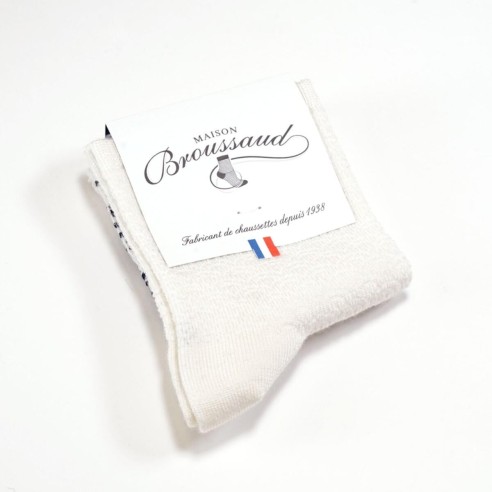 Nos chaussettes "Les Mailles Ajourées" écru - Maison Broussaud
