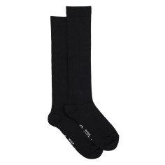 Les côtes - chaussettes homme - laine mérinos noir - Maison Broussaud 2