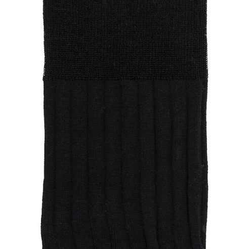Les côtes - chaussettes homme - laine mérinos noir - Maison Broussaud