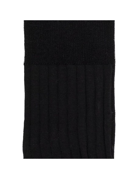 Les côtes - chaussettes homme - laine mérinos noir - Maison Broussaud