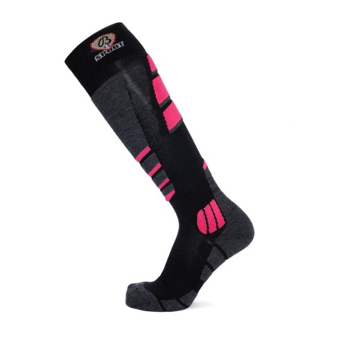 Nos chaussettes de ski coloris noir/gris/rose - Maison Broussaud