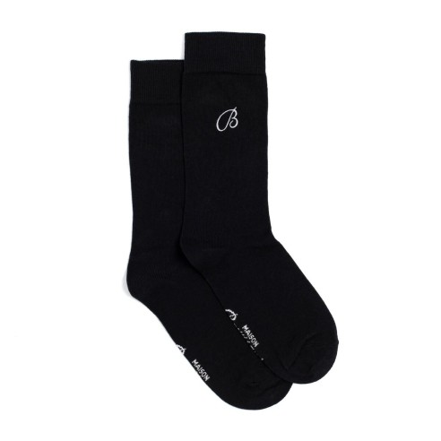 Nos chaussettes homme "Unies" noir - Maison Broussaud
