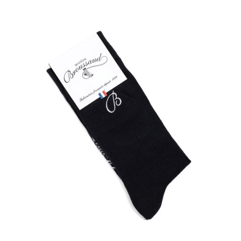 Nos chaussettes homme "Unies" noir - Maison Broussaud