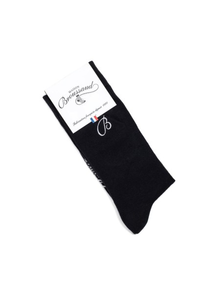 Nos chaussettes homme "Unies" noir - Maison Broussaud
