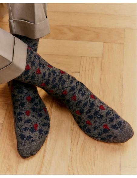 Nos chaussettes homme "Vigne" anthracite - Maison Broussaud