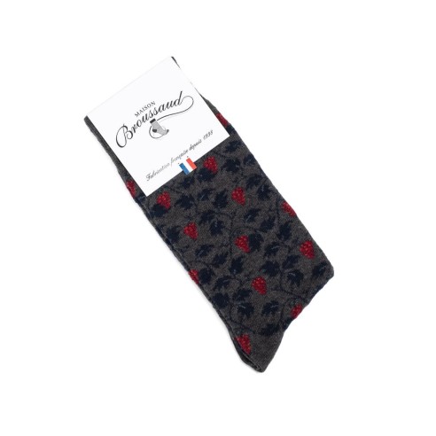 Nos chaussettes homme "Vigne" anthracite - Maison Broussaud