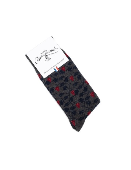 Nos chaussettes homme "Vigne" anthracite - Maison Broussaud