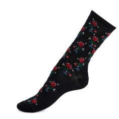 Nos chaussettes femme "Le Bouquet" marine - Maison Broussaud
