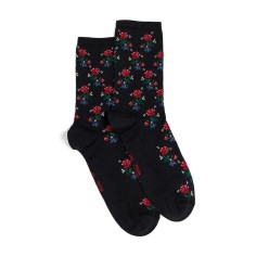 Nos chaussettes femme "Le Bouquet" marine - Maison Broussaud 2