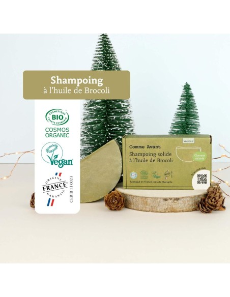 Shampoing solide cheveux colorés ou bouclés à l'huile de brocoli