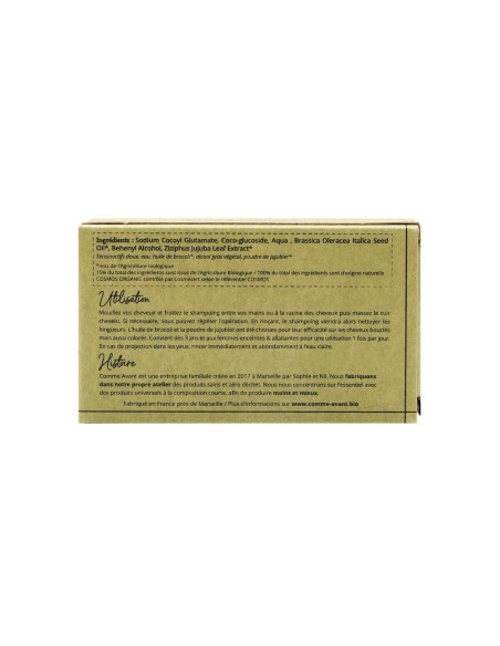 Shampoing solide cheveux colorés ou bouclés à l'huile de brocoli