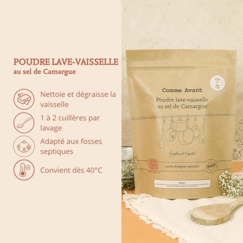 Poudre lave-vaisselle au sel de Camargue
