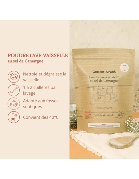 Poudre lave-vaisselle au sel de Camargue