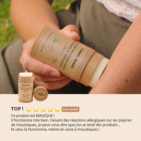 Répulsif anti-moustique solide au beurre de murumuru