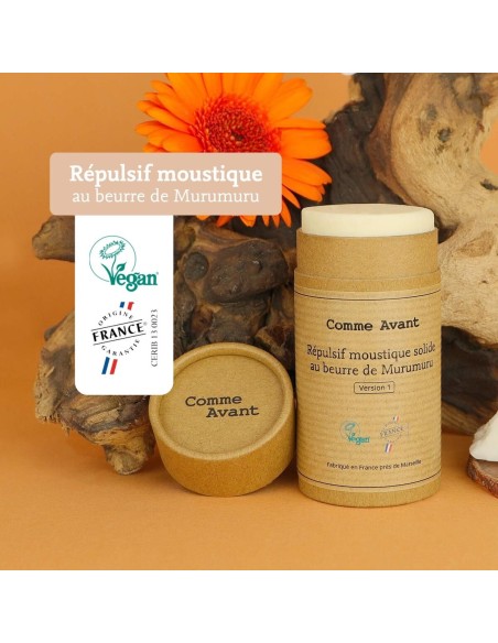 Répulsif anti-moustique solide au beurre de murumuru