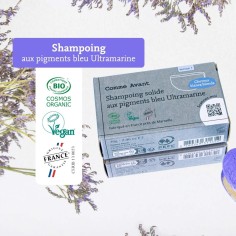 Shampoing solide cheveux blonds blancs aux pigments bleu Ultramarine 2