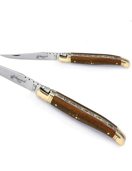 Couteau laguiole manche en bois de palissandre et mitres en laiton