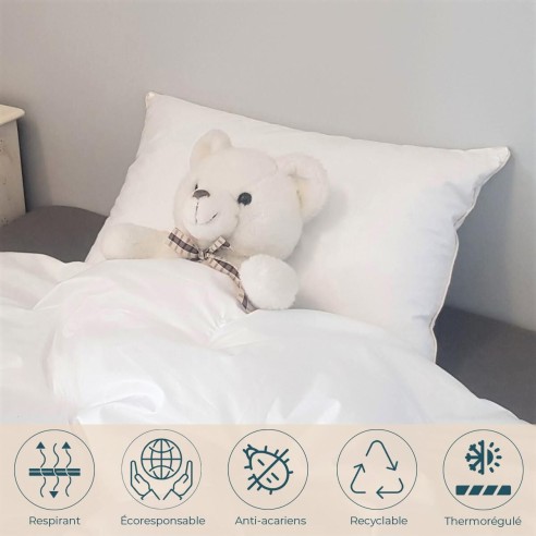 Oreiller enfant 40x60 cm Duvet-Plumettes neufs canard