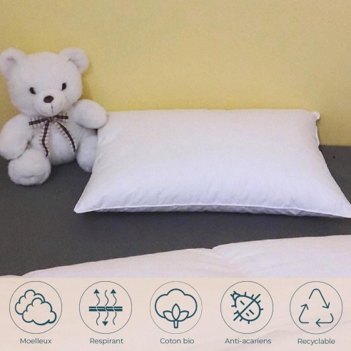 Oreiller enfant 40x60 cm 90% duvet neuf canard