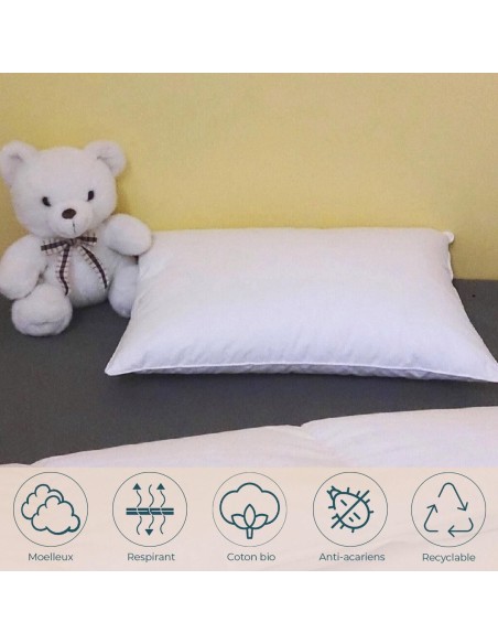 Oreiller enfant 40x60 cm 90% duvet neuf canard
