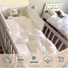 Couette duvet bébé coton bio 80x120 cm 90% duvet neuf canard 2