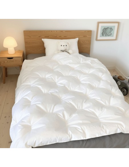 Couette enfant coton bio 140x150 cm 90% duvet neuf canard
