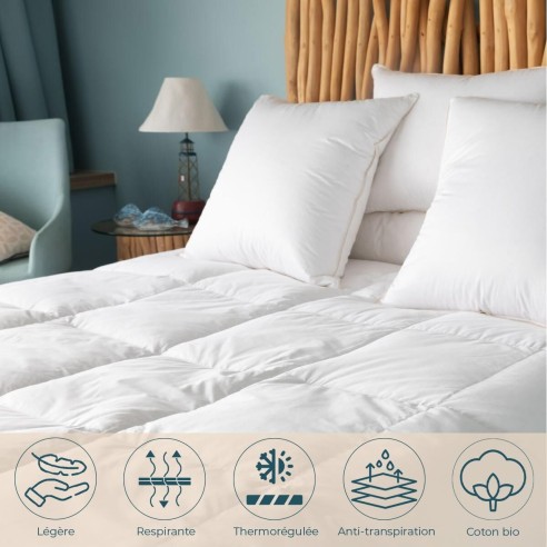 Couette légère 90% duvet neuf canard