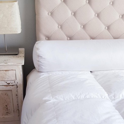 Traversin moelleux 90% duvet neuf canard enveloppe coton bio