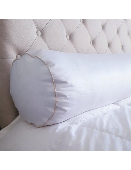 Traversin moelleux 90% duvet neuf canard enveloppe coton bio