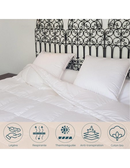 Couette king size ultra légère 90% duvet neuf canard
