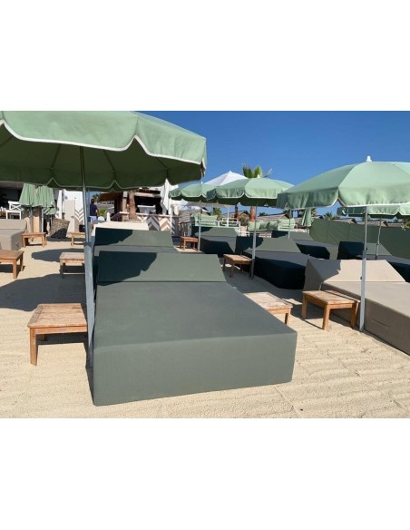 Lit de piscine kaki élégant et confortable pour l’extérieur