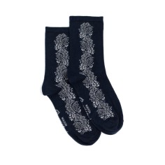 Nos chaussettes femme "La Frise" marine - Maison Broussaud 2