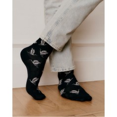 Nos chaussettes homme "Les Oiseaux" marine - Maison Broussaud 2
