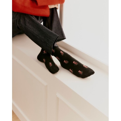 Nos chaussettes femme "Les Chouettes" noir - Maison Broussaud