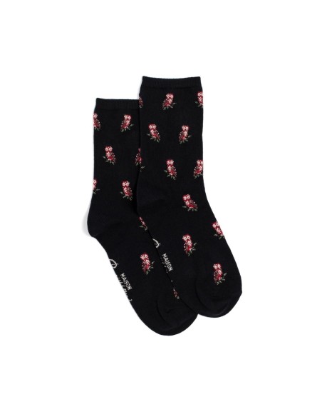 Nos chaussettes femme "Les Chouettes" noir - Maison Broussaud